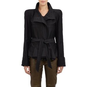 GORGEOUS Isabel Marant Black Jacket Removable Belt & Padded Shoulders 44 10 12